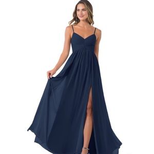 Azazie Alia Navy Blue Dress